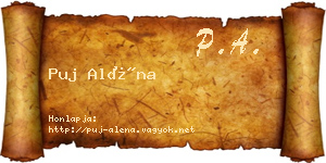 Puj Aléna névjegykártya